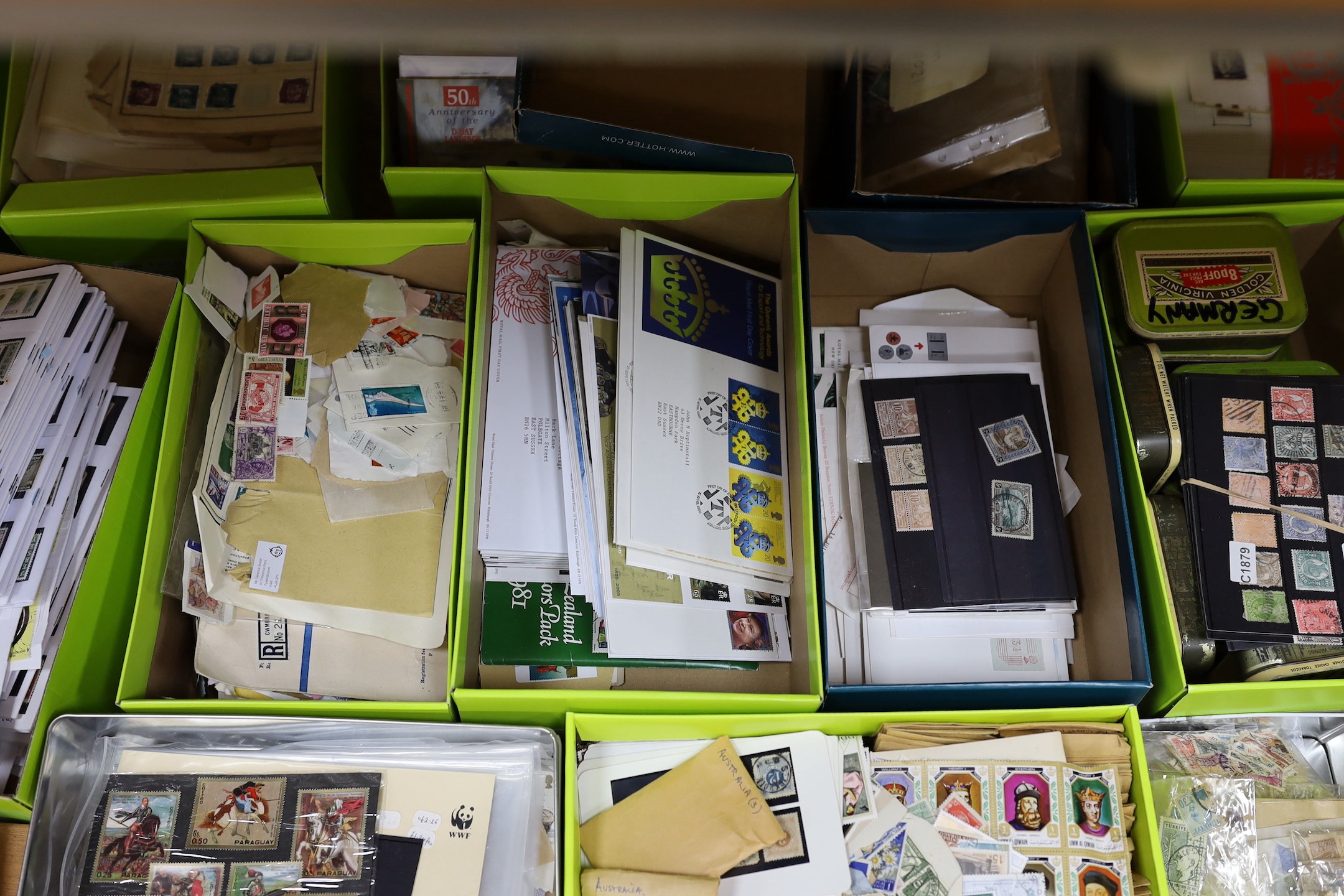A collection of loose stamps